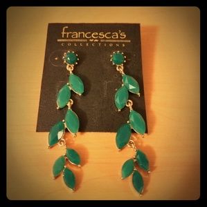 Green and gold earrings from Francesca's